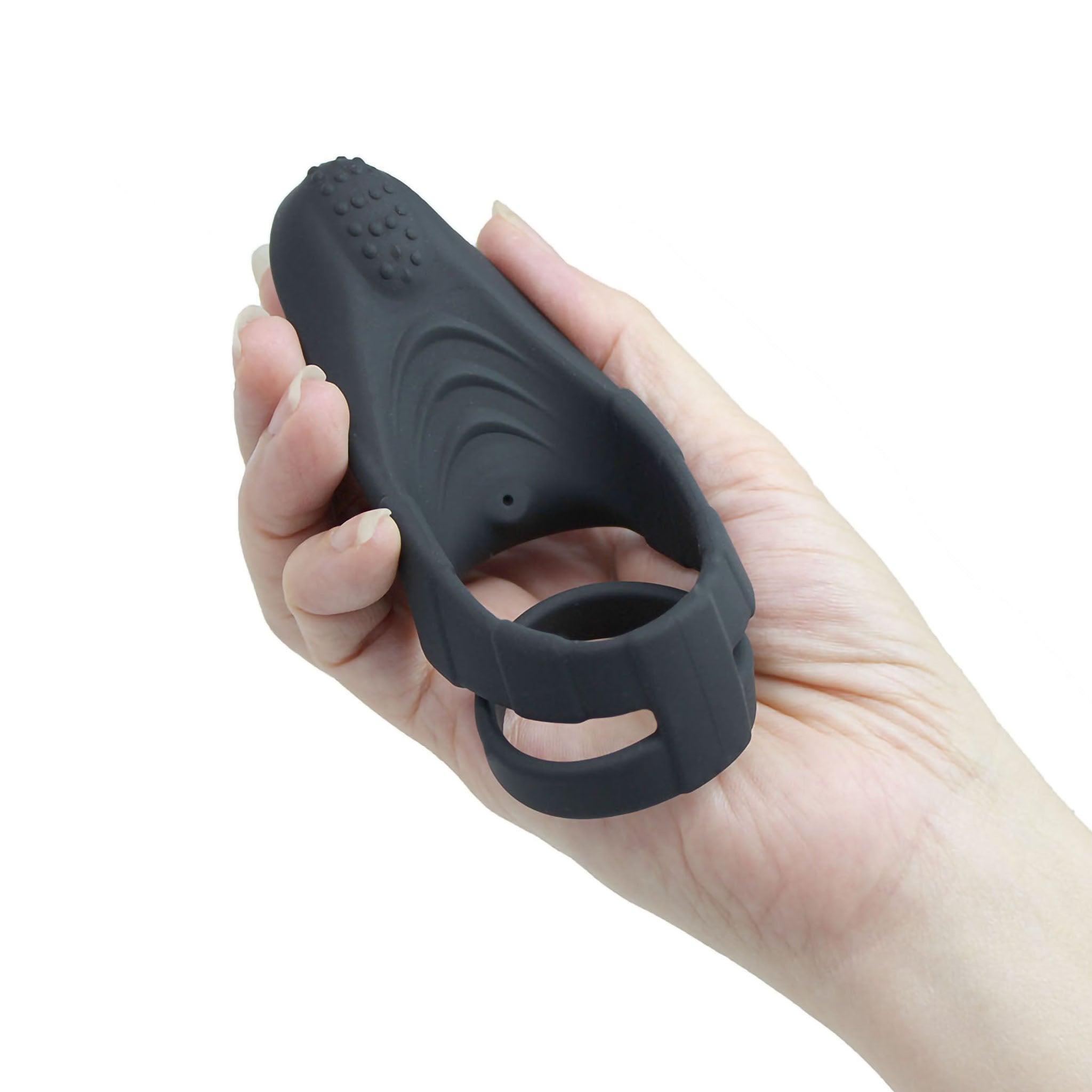 Rechargeable Silicone Vibrating Male Penis Cock Ball Ring Sling Taint Stimulator