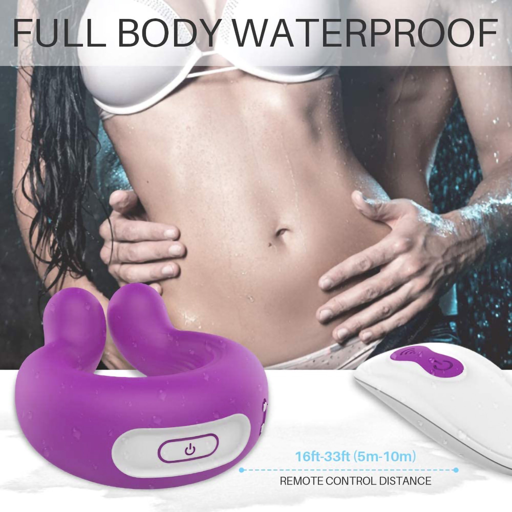 Remote Control Vibrating Penis Cock Ring Clit Nipple Vibrator Couple Sex Toys