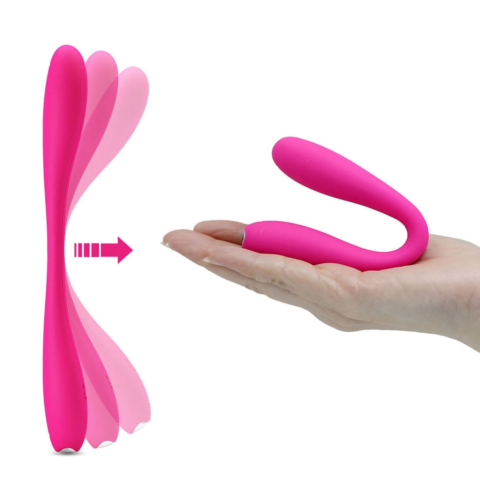 Silicone Bendable Anal Clit G-spot Vibrator Massager Wearable Couple Sex Toys