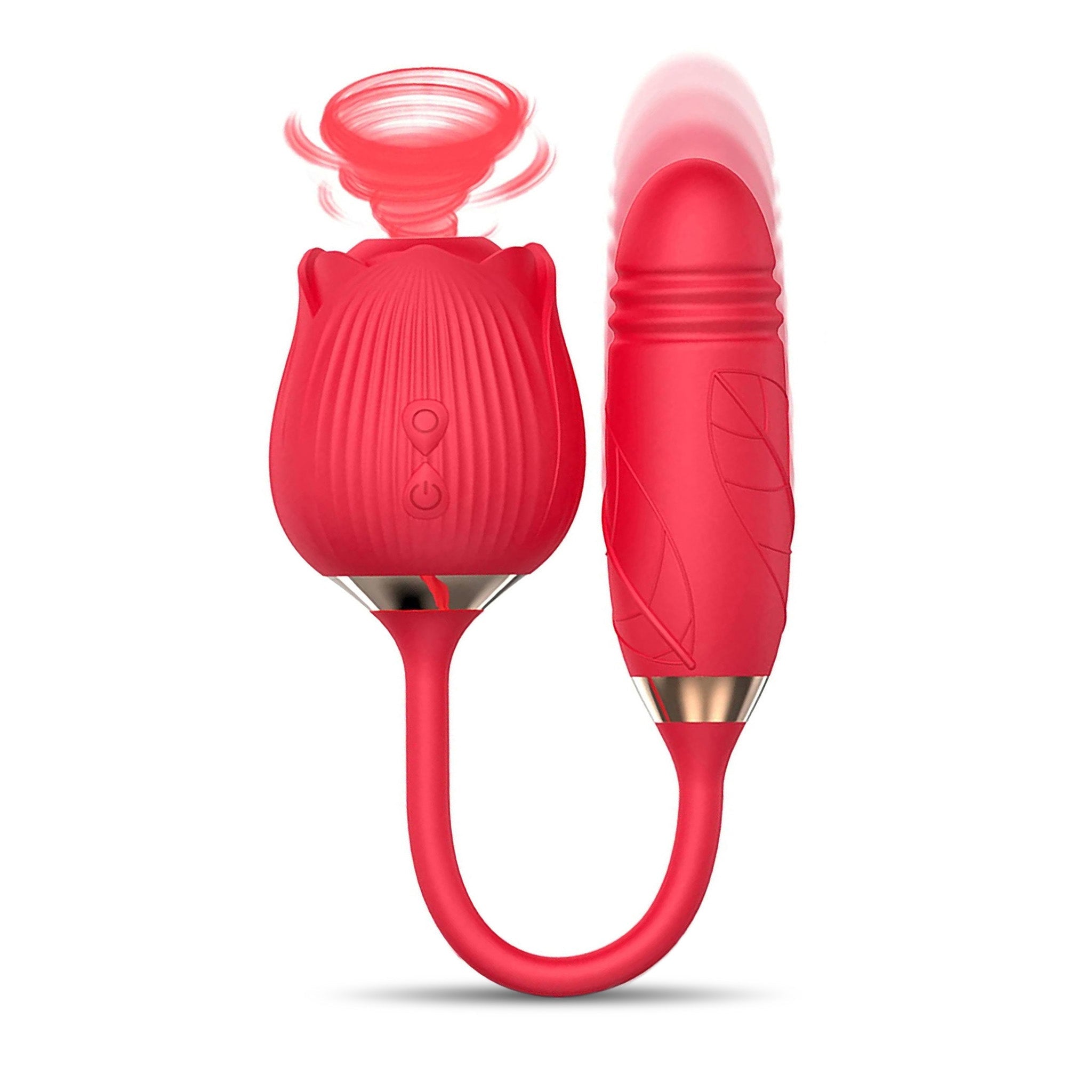 Dual Sucking Rose Thrusting Vibrating Egg Bullet Vibrator Women Sex Toys