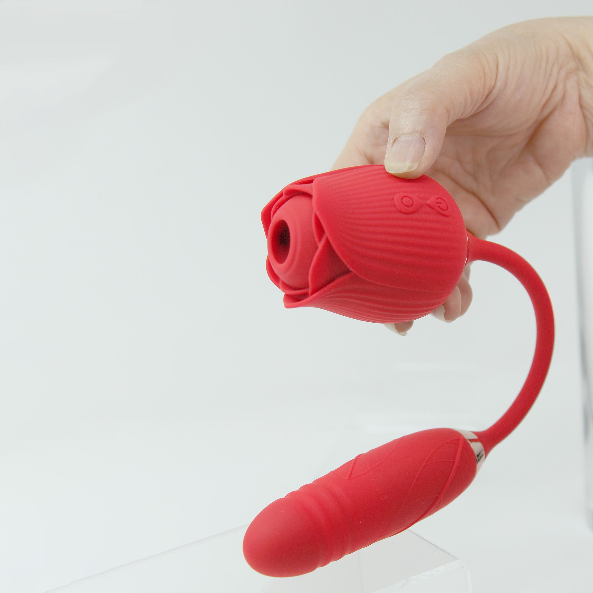 Dual Sucking Rose Thrusting Vibrating Egg Bullet Vibrator Women Sex Toys