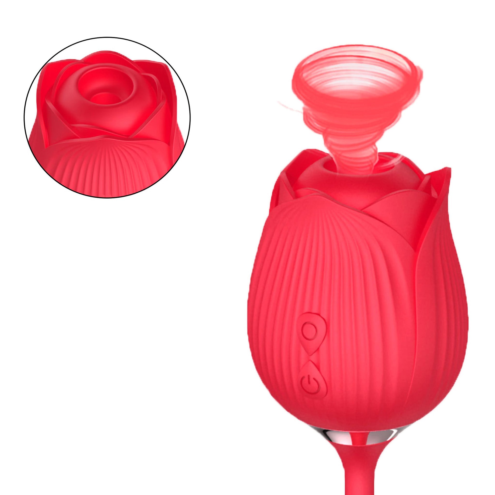 Dual Sucking Rose Thrusting Vibrating Egg Bullet Vibrator Women Sex Toys