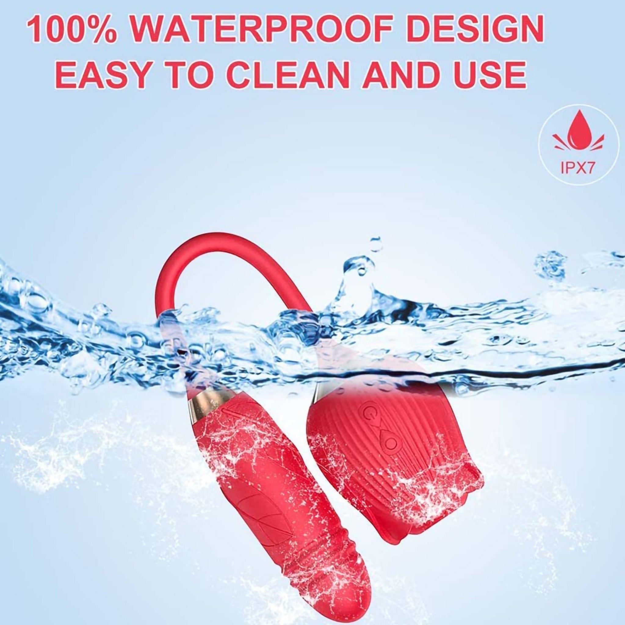 Dual Sucking Rose Thrusting Vibrating Egg Bullet Vibrator Women Sex Toys