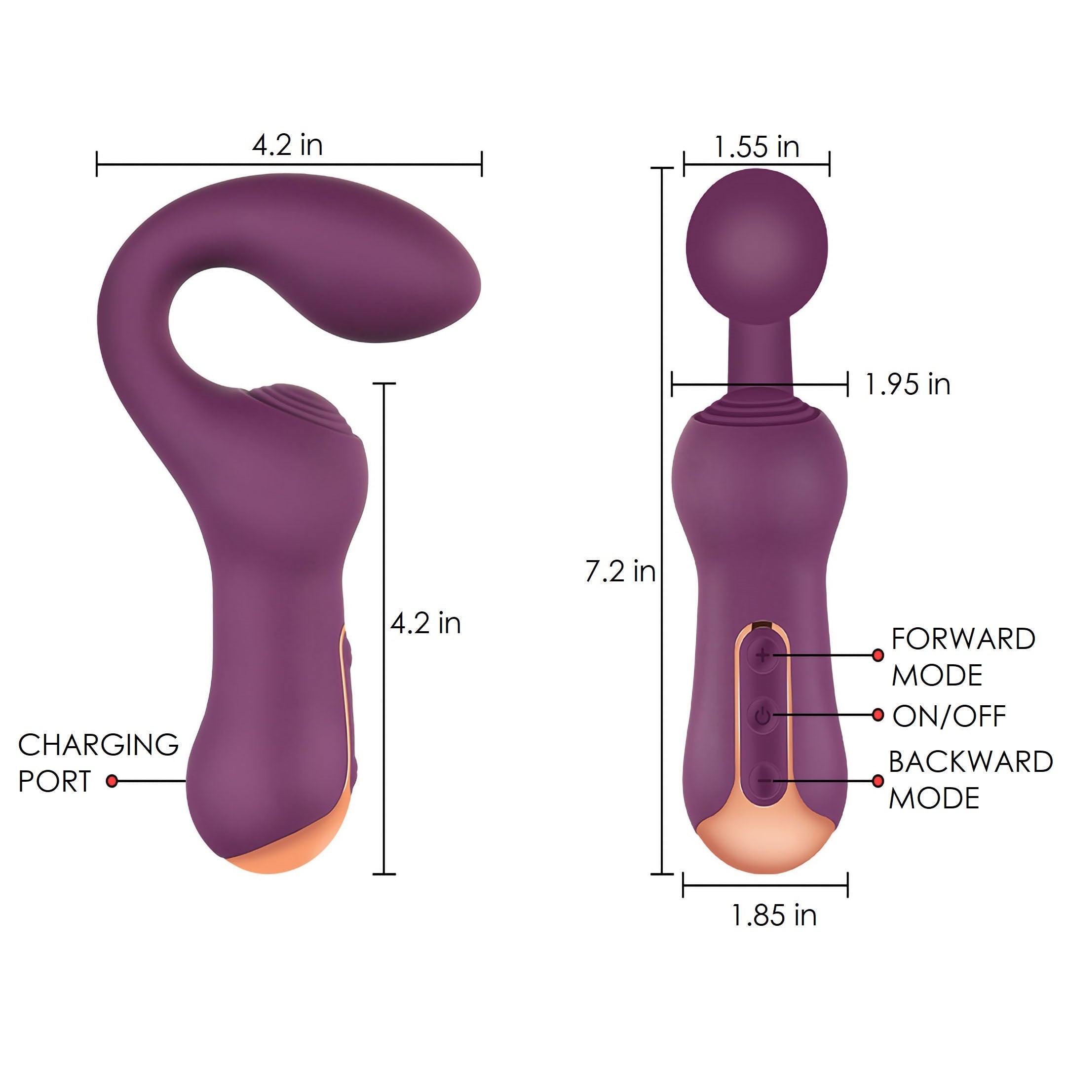 Dual Action G-spot Clitoral Massager Vibrator Stimulator Tickler Female Sex Toys