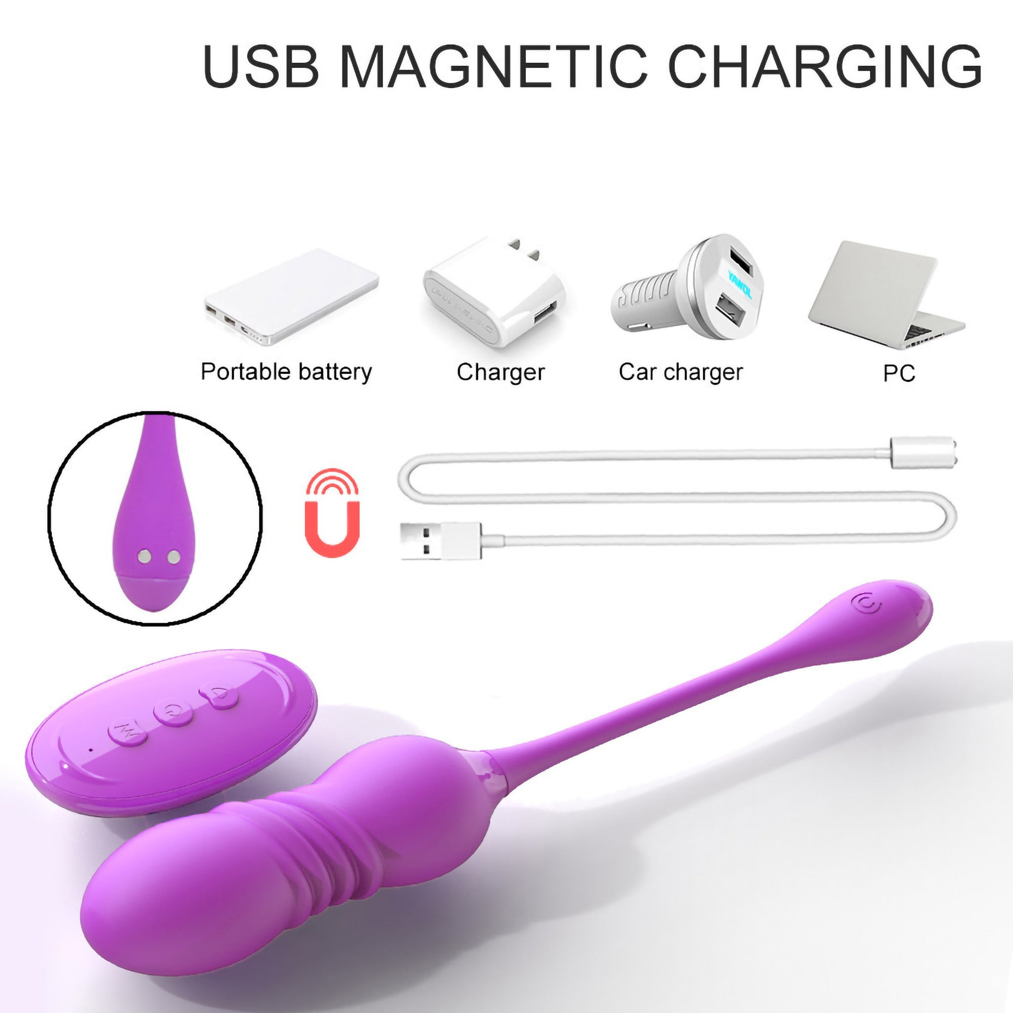 Wireless Remote Vibrating Thrusting Bullet Egg Clit Vibrator Stimulator Sex Toys