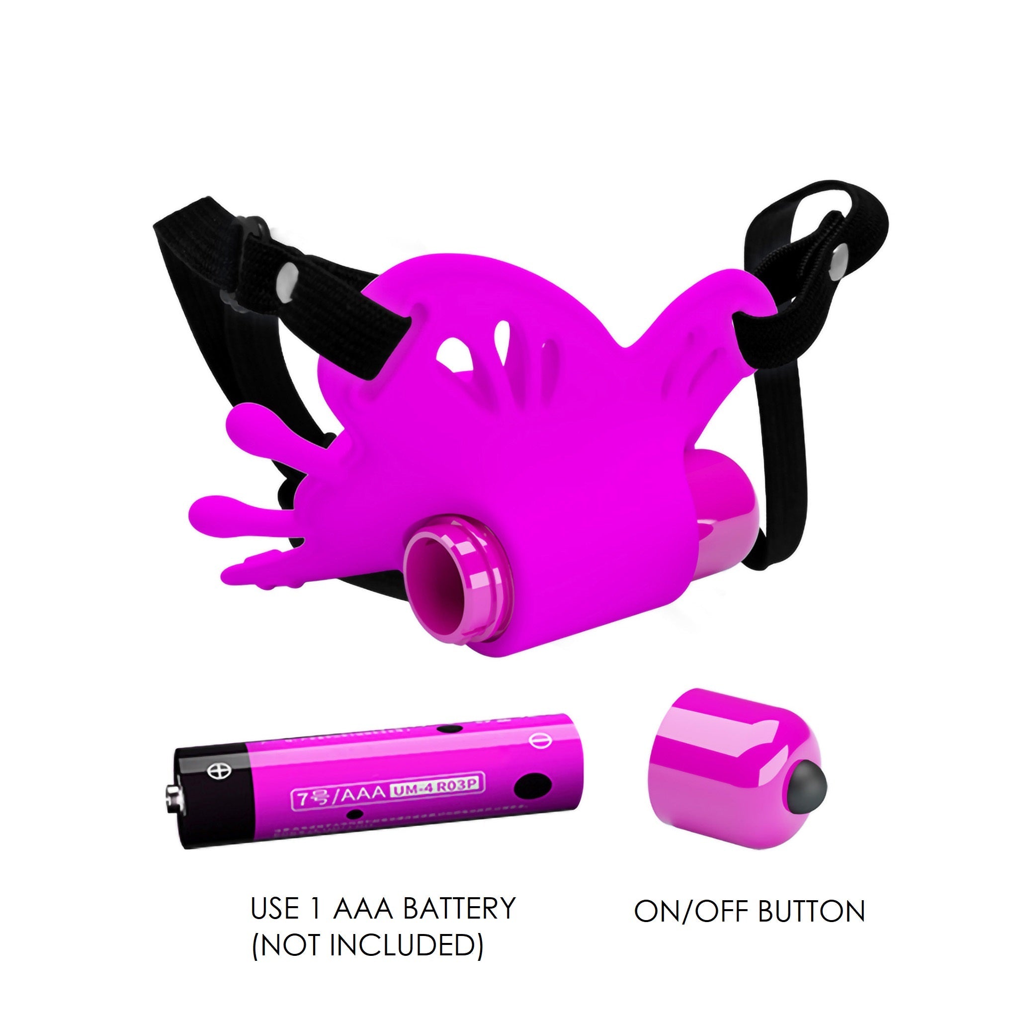 Silicone Vibrating Butterfly Strap On Clit Stimulator Vibrator Sex Toy for Women