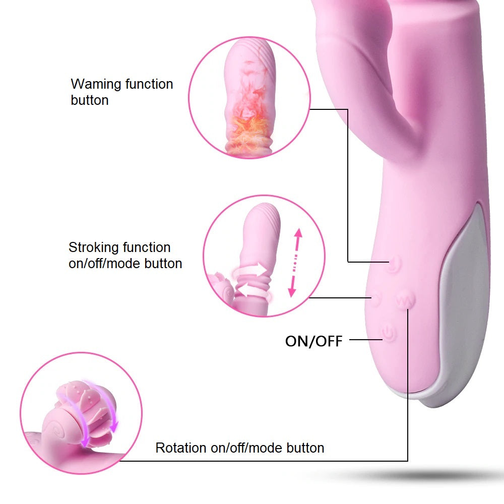 Clitoral Licking Thrusting Stroking Rabbit Vibrator Sex-toys for Women Couples