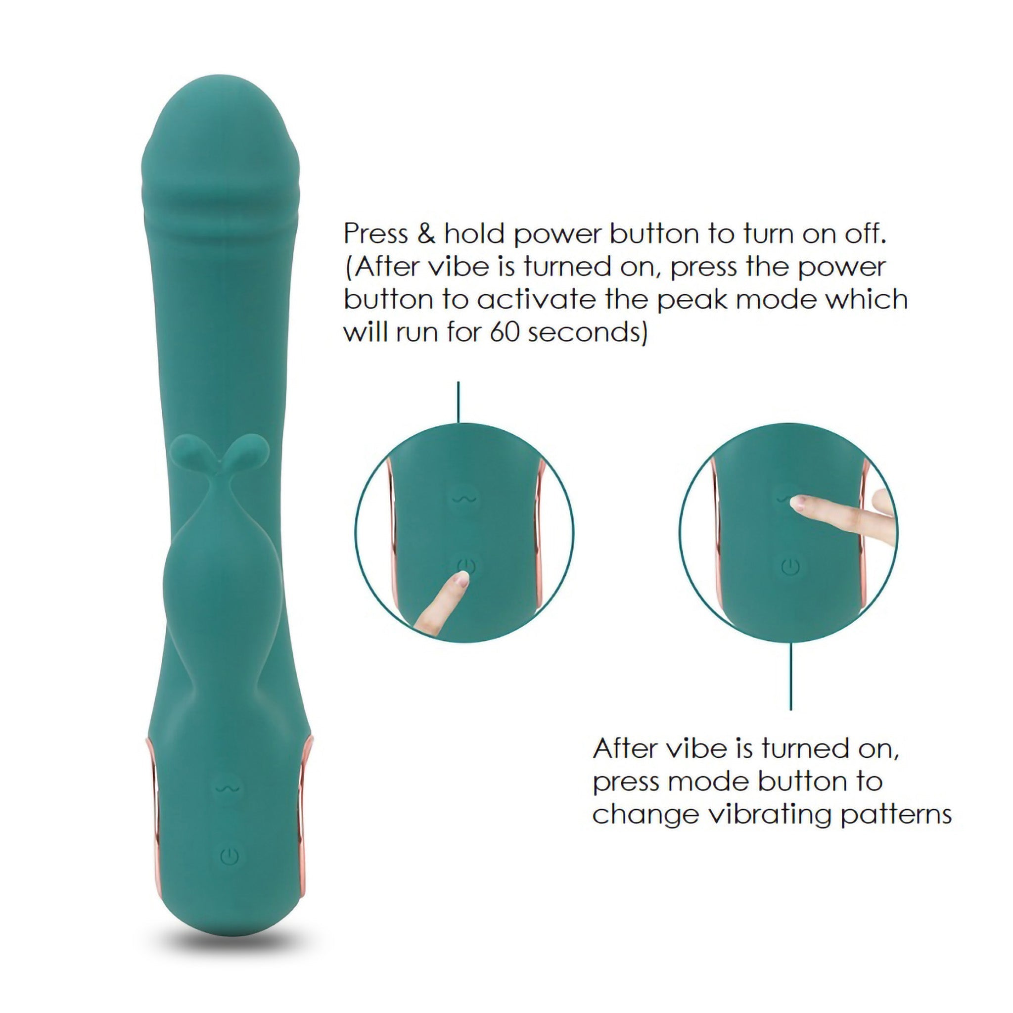Rechargeable Silicone Rabbit Clit G-spot Dual Vibrator Sex Toys for Women Couple