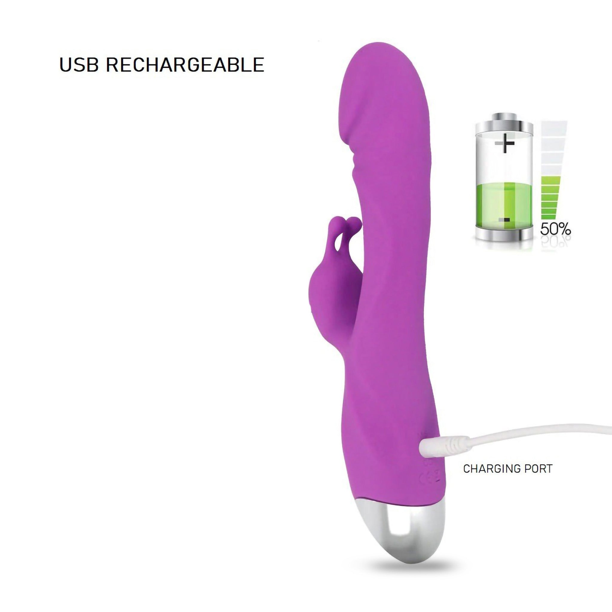 Rechargeable Realistic G-spot Clit Rabbit Vibrator Dildo Sex-toys for Women