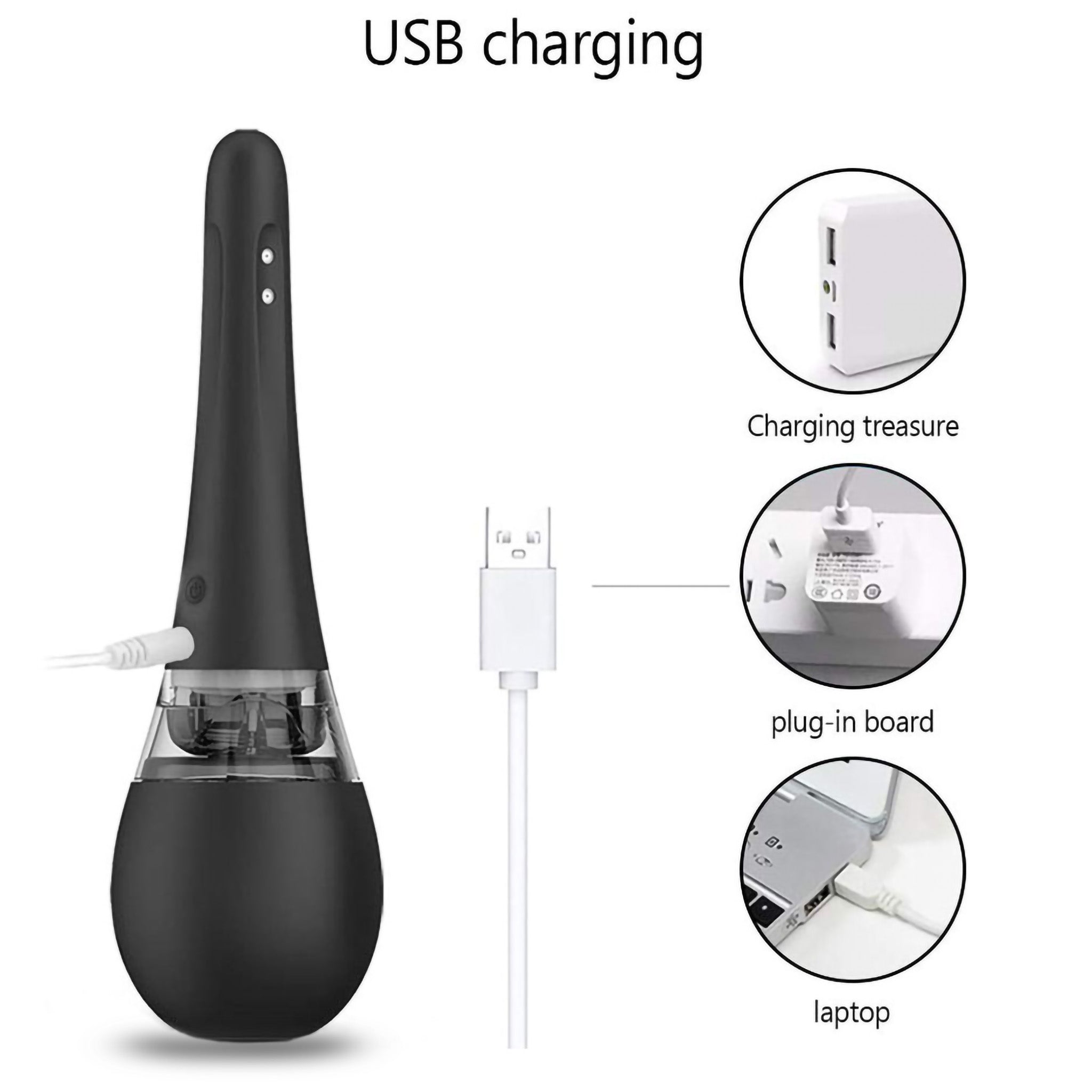 Rechargeable Automatic Electric Water Spray Anal Douche Enema Bulb Cleansing