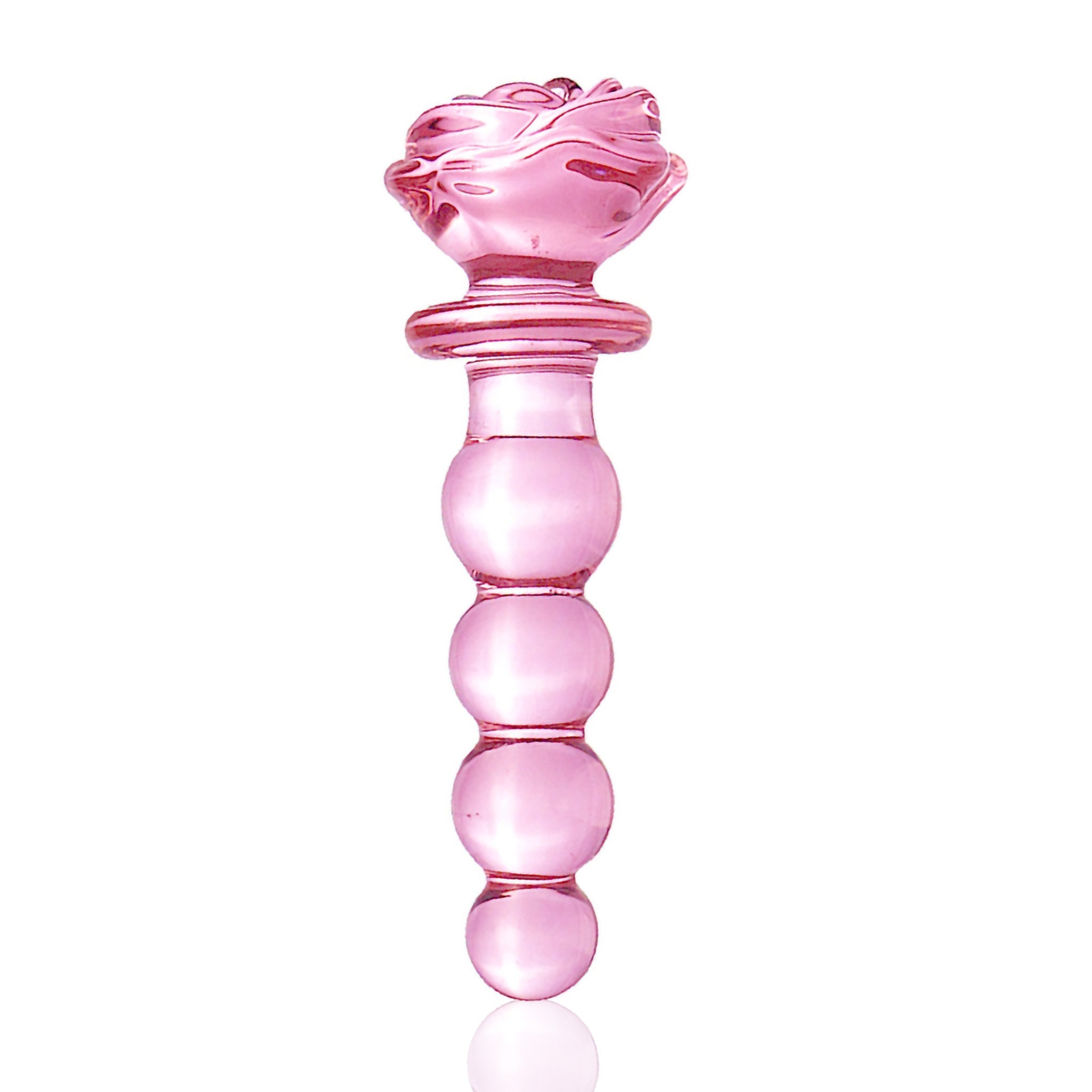 Beaded Pink Glass Anal Butt Plug Dildo Beads Anal Sex Toys for Men Women Couples