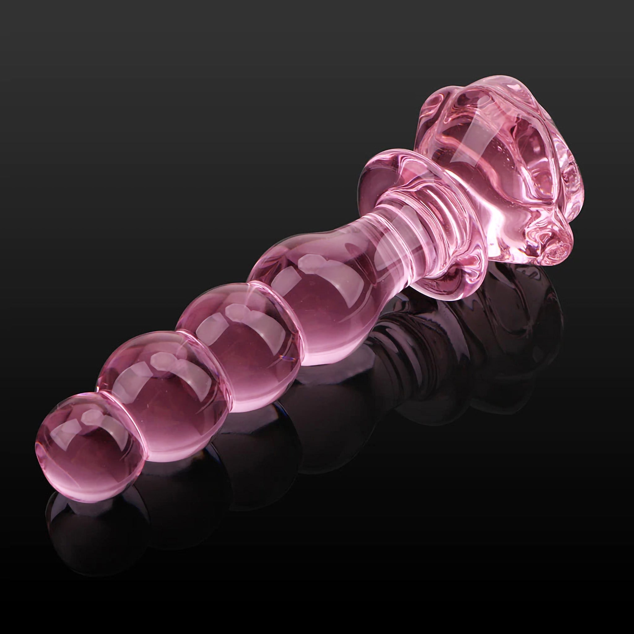 Beaded Pink Glass Anal Butt Plug Dildo Beads Anal Sex Toys for Men Women Couples