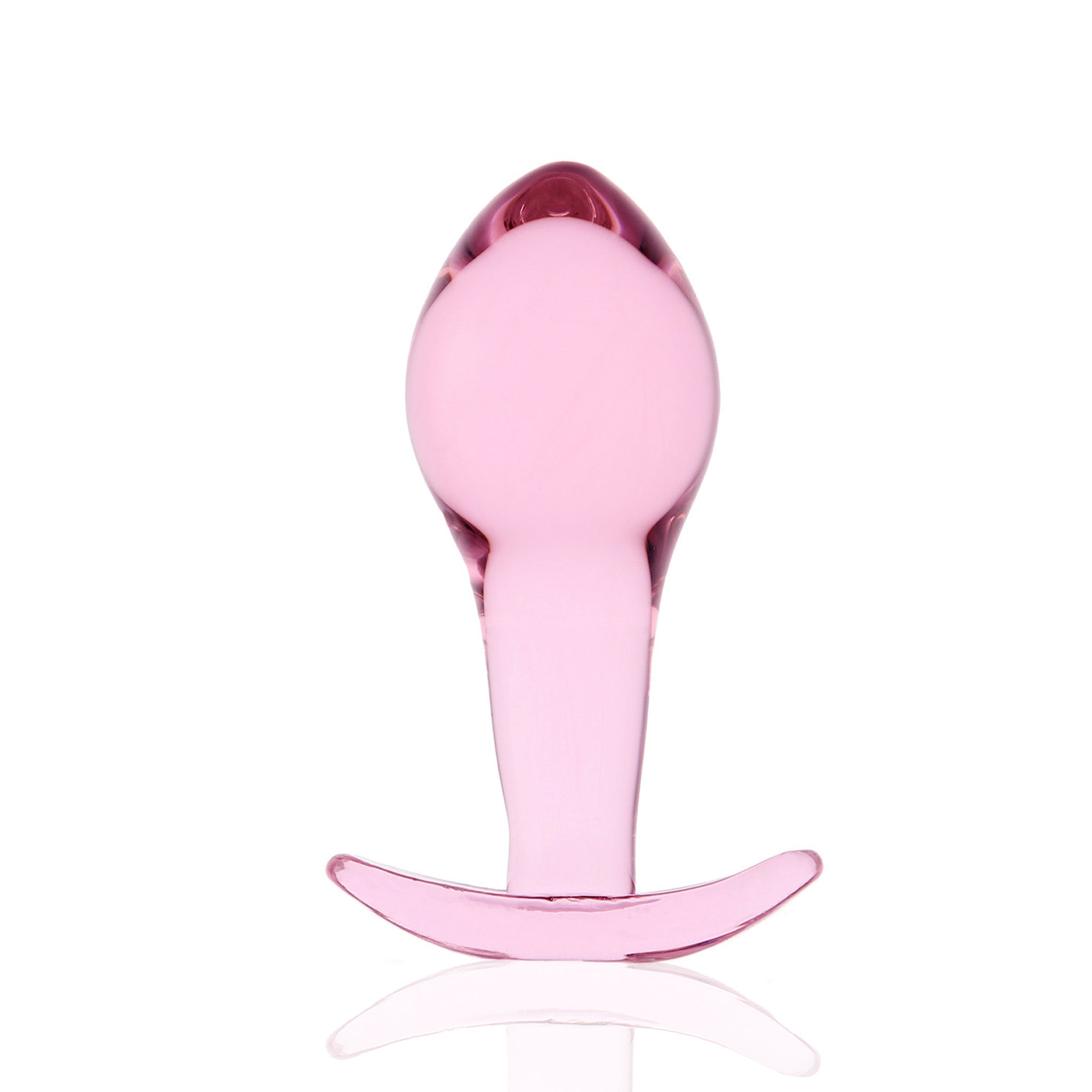 3.35" Wearable Pink Glass Anal Butt Plug Dildo Beginner Anal Trainer Sex Toys