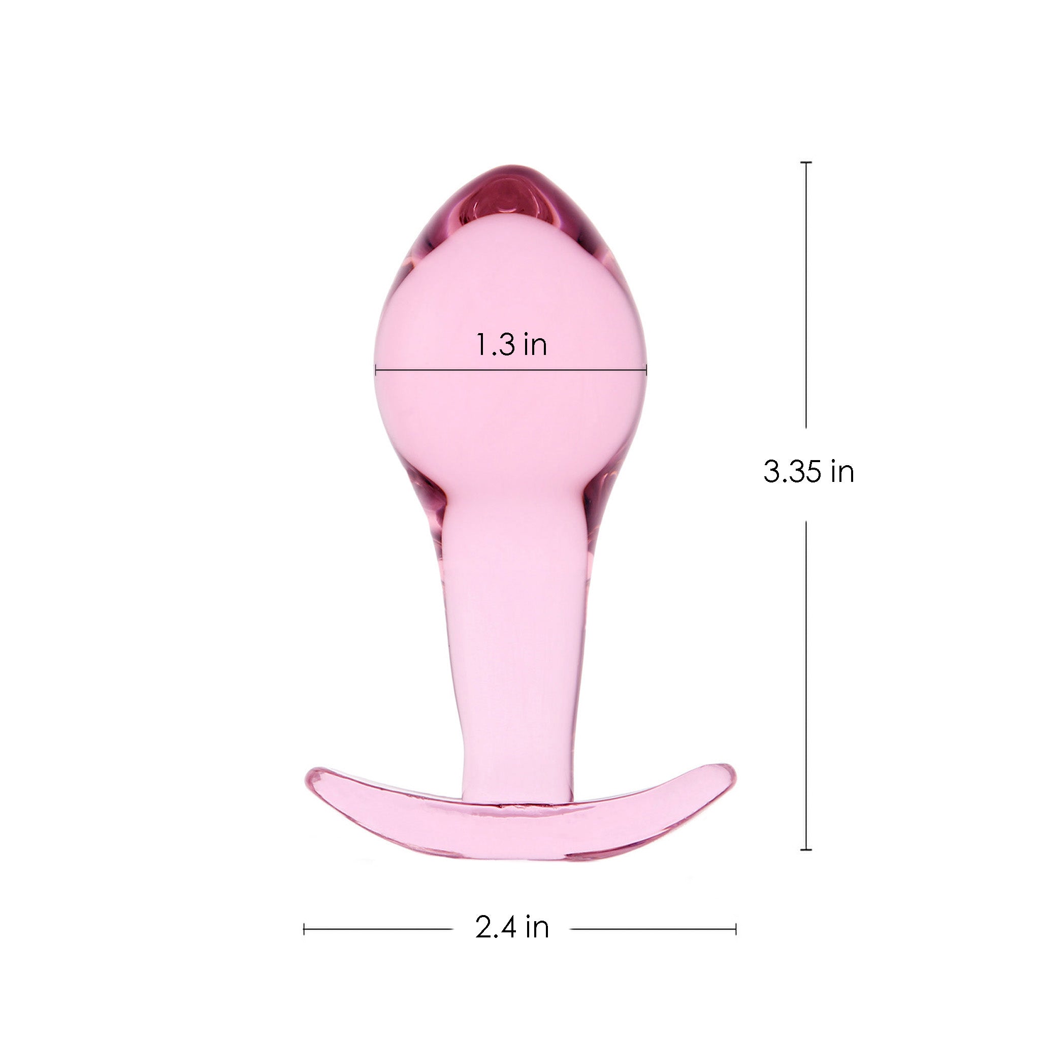 3.35" Wearable Pink Glass Anal Butt Plug Dildo Beginner Anal Trainer Sex Toys