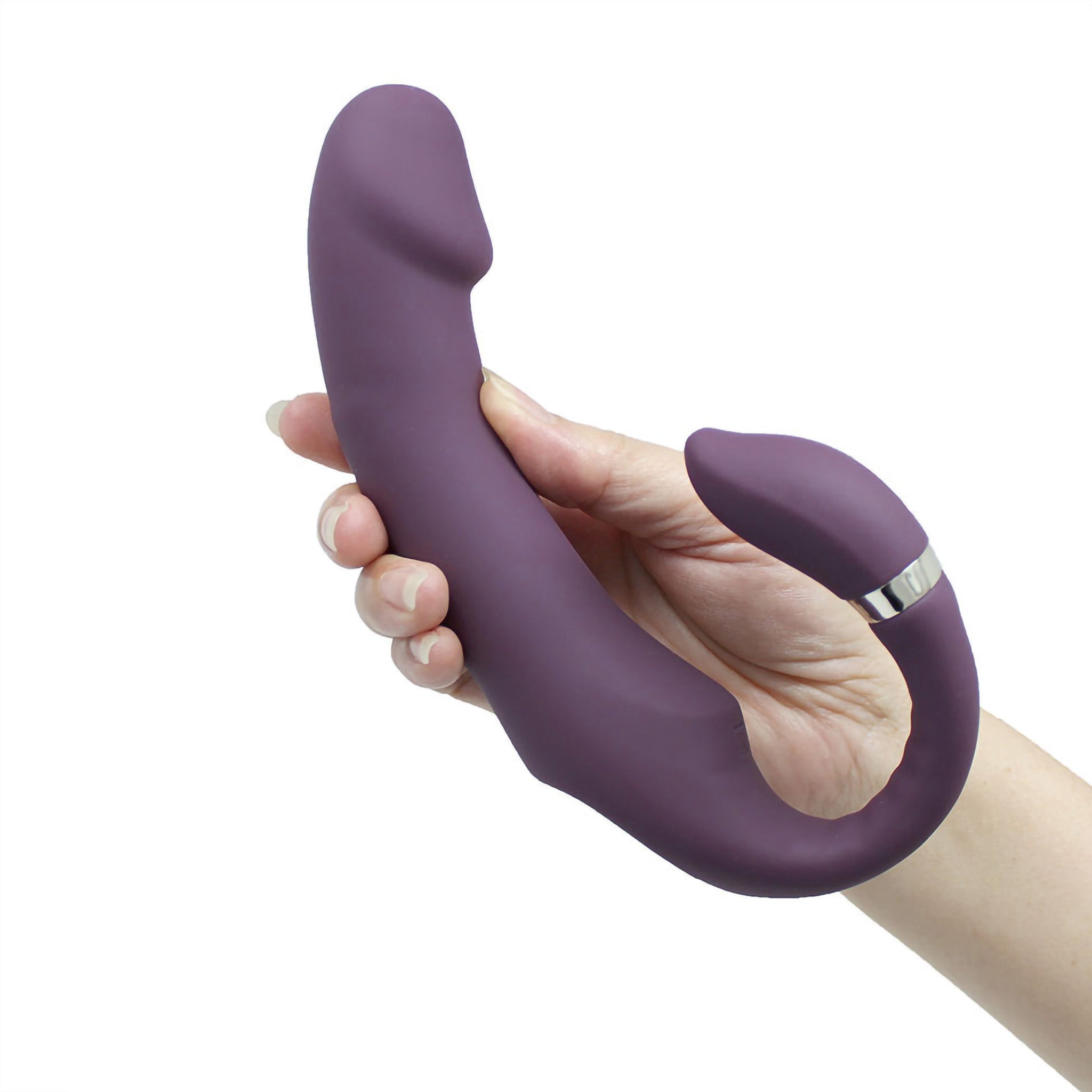Silicone Vibrating Strapless Strap-on Clit G-spot Vibrator Double Ended Dildo