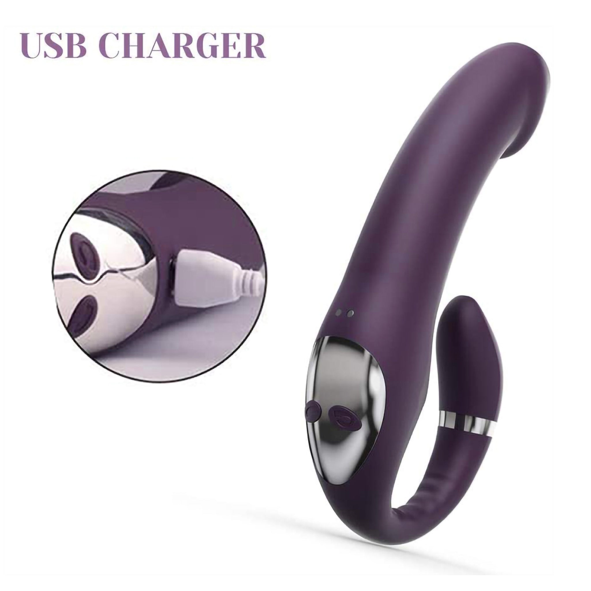 Silicone Vibrating Strapless Strap-on Clit G-spot Vibrator Double Ended Dildo