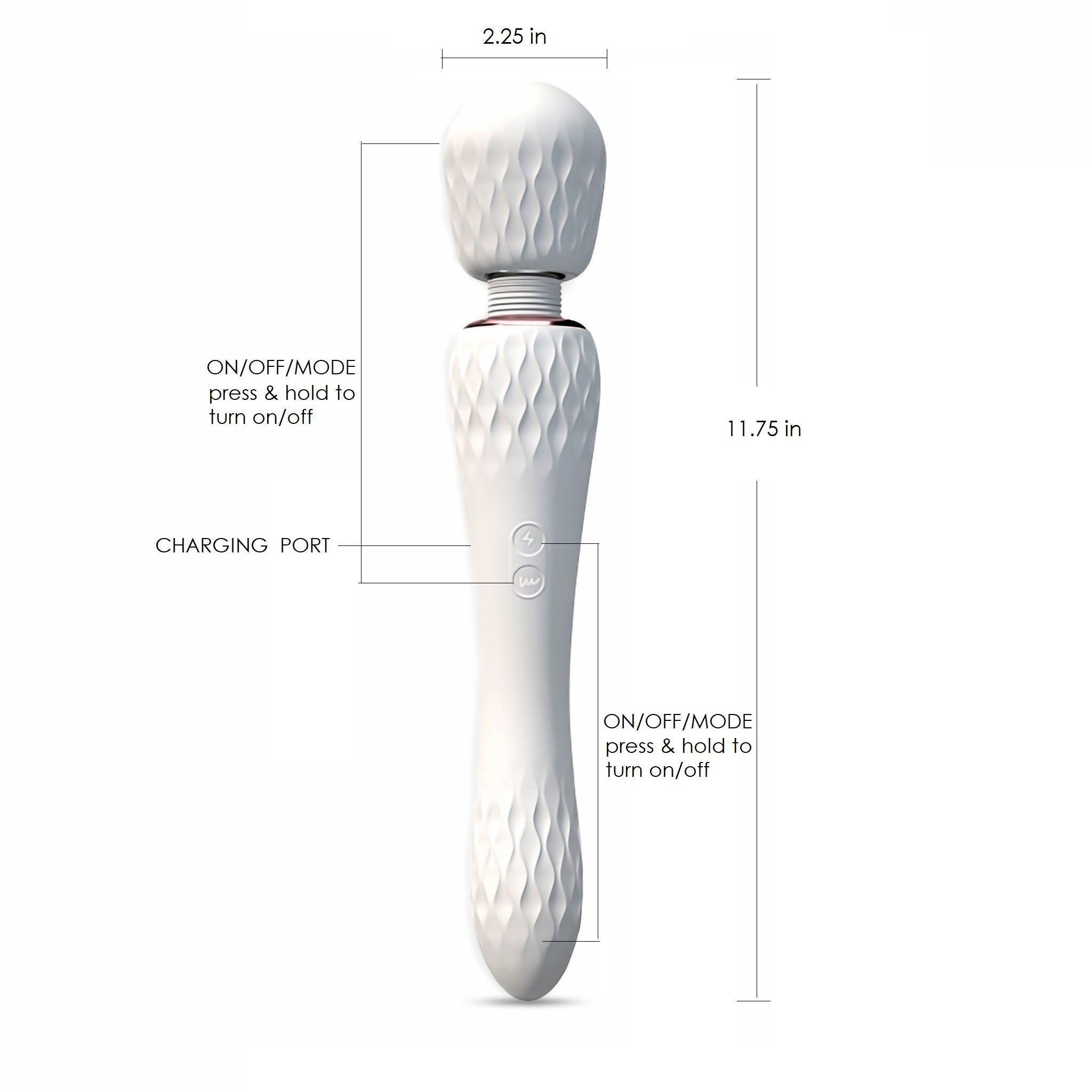 Dual End G-spot Clit Wand Massager Stimulator Vibrator Sex Toys for Women Couple
