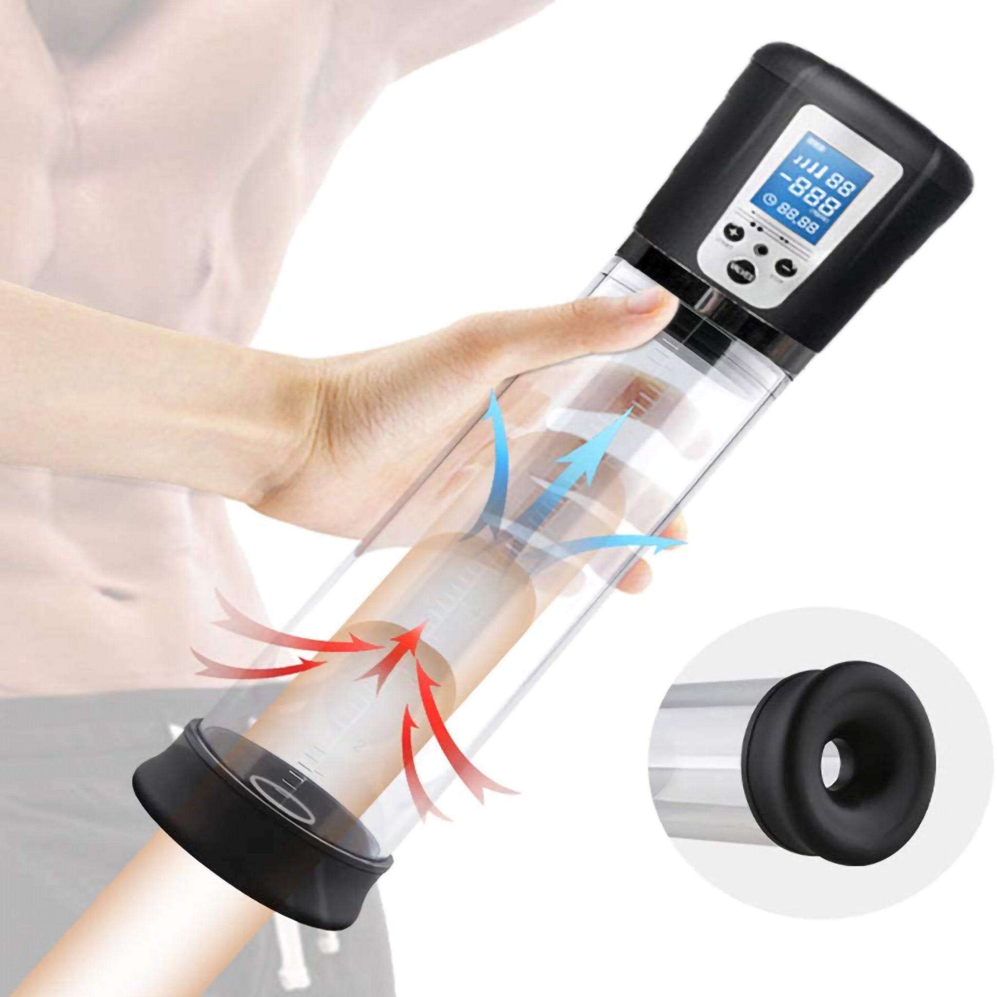 Rechargeable Electric Power Penis Pump for Men Girth Length Enhancer Enlarger