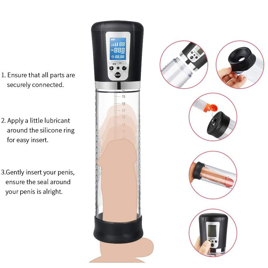 Rechargeable Electric Power Penis Pump for Men Girth Length Enhancer Enlarger