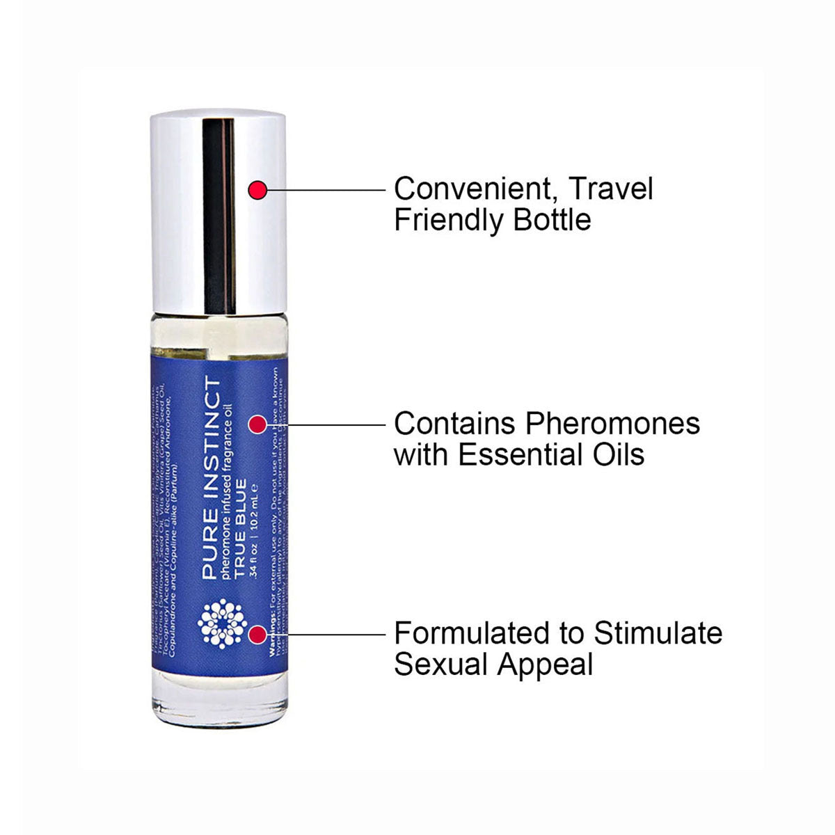 Pure Instinct Pheromone Perfume Oil Sex Cologne Roll On True Blue