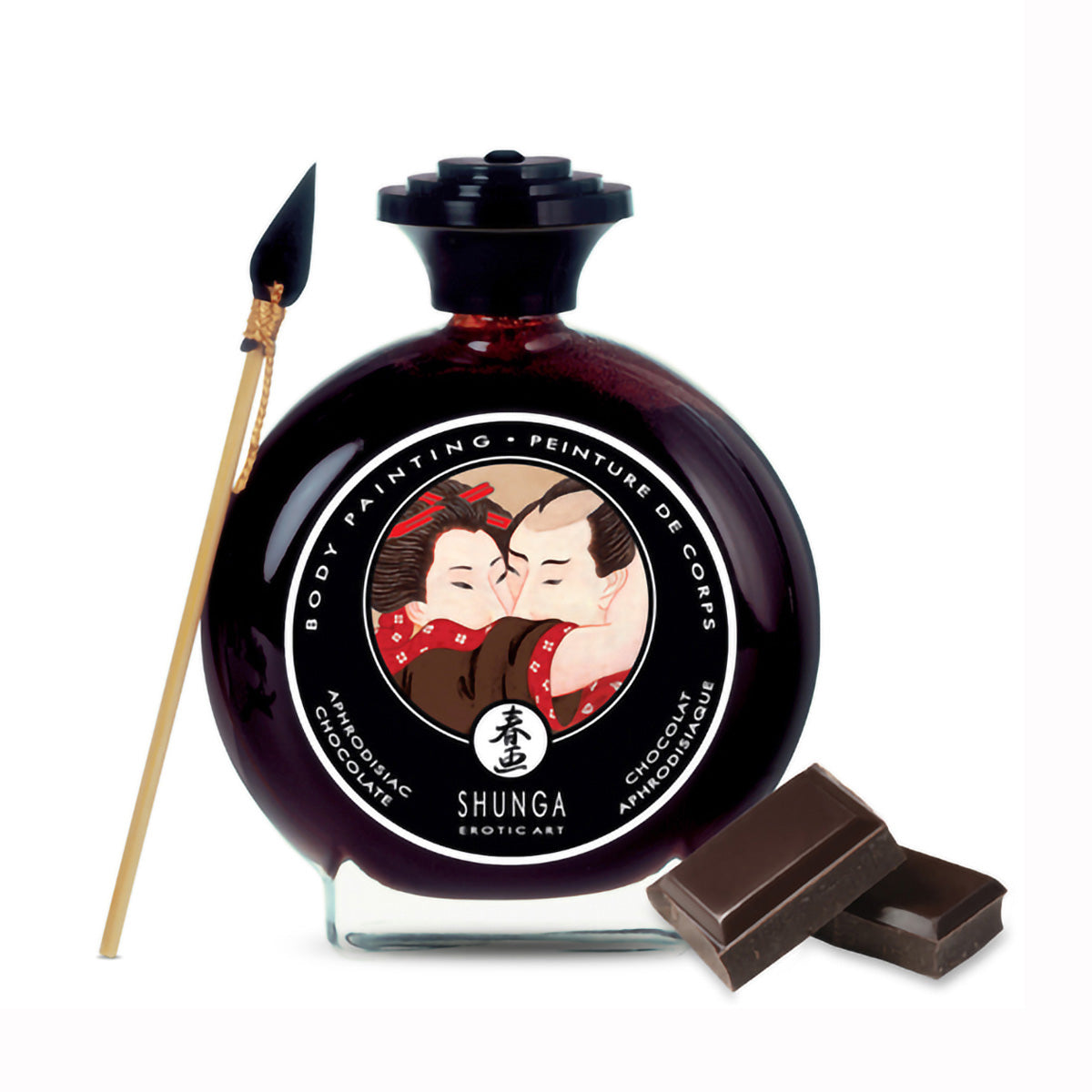 Shunga Edible Body Paint Painting with Brush Chocolate Flavored