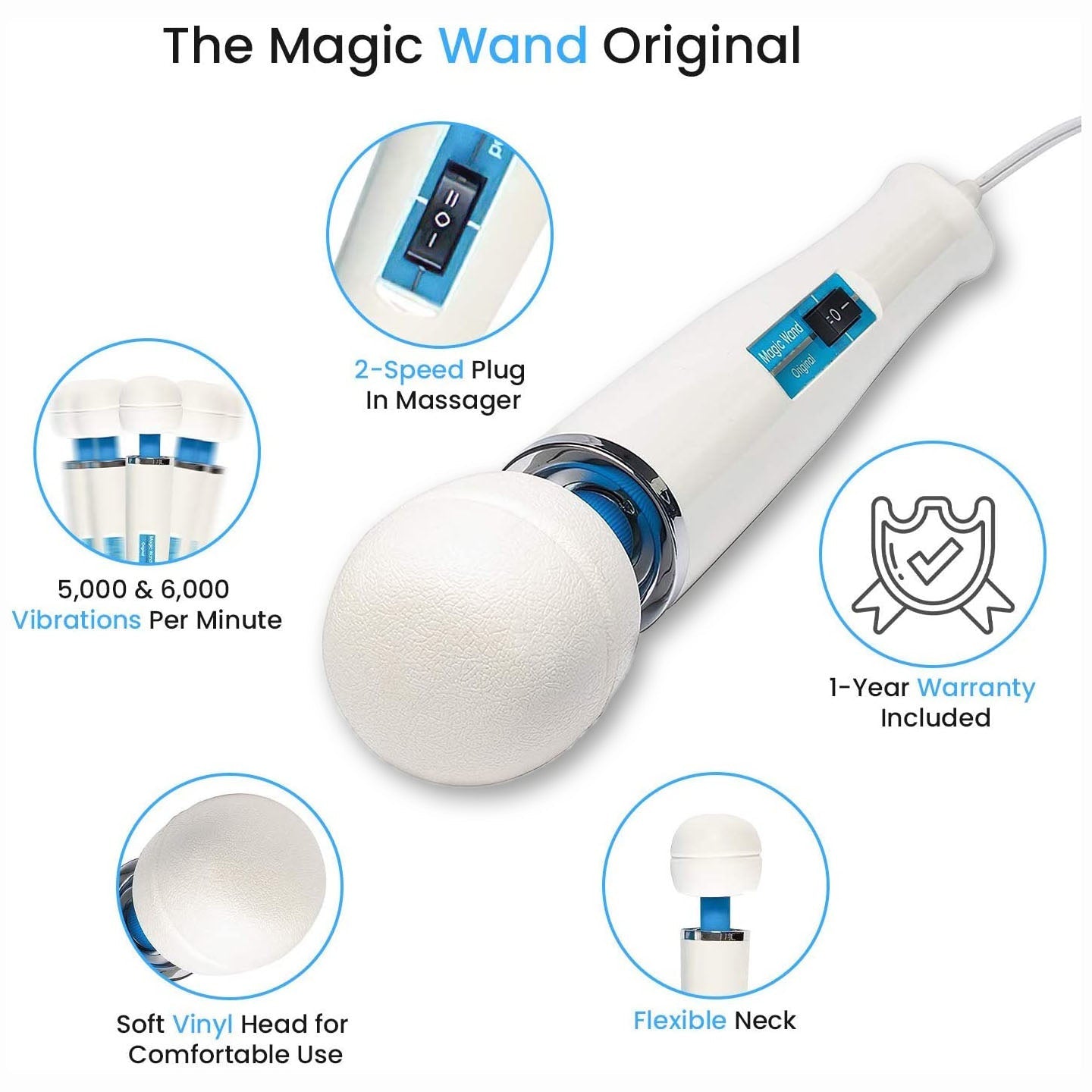 Original Magic Wand HandHeld Personal Therapeutic Full Body Massager HV-260