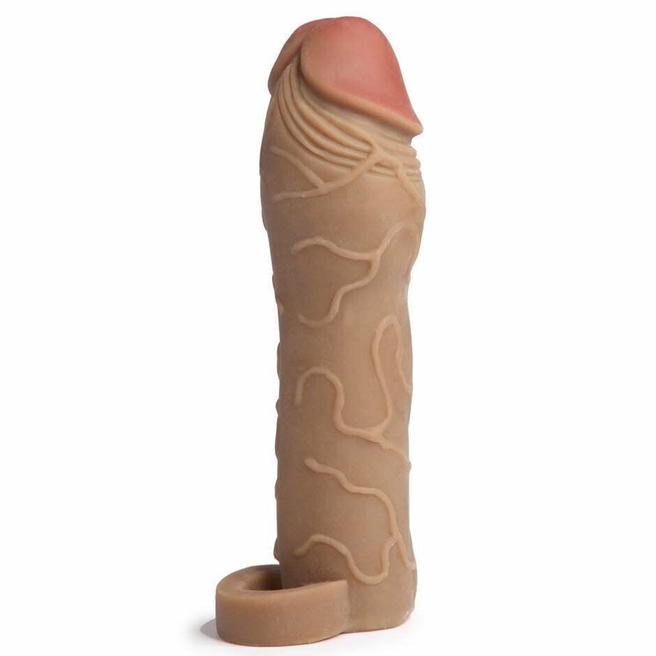 Add 2 Inches Black Penis Extension Extender Sleeve Cock Girth Enhancer Enlarger