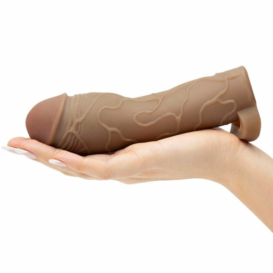 Add 2 Inches Black Penis Extension Extender Sleeve Cock Girth Enhancer Enlarger