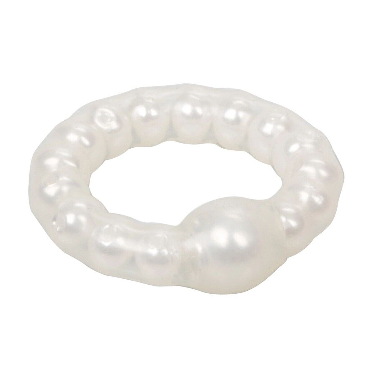 Stretchable Male Penis Erection Enhancer Cock Ring w/ Pearl Stimulation Beads