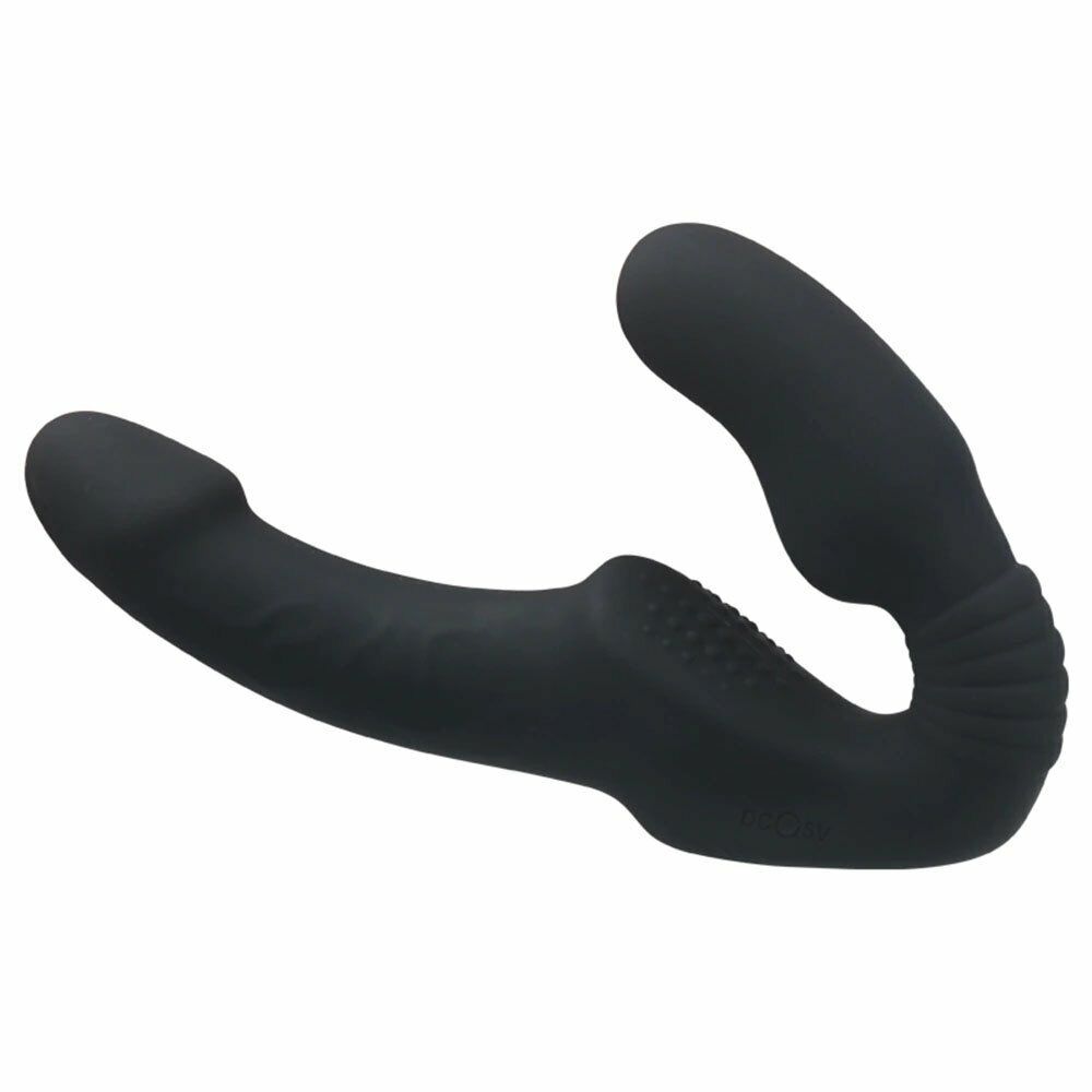 Vibrating Strapless Strap On Dildo Vibrator Double Penetration Ended Dong