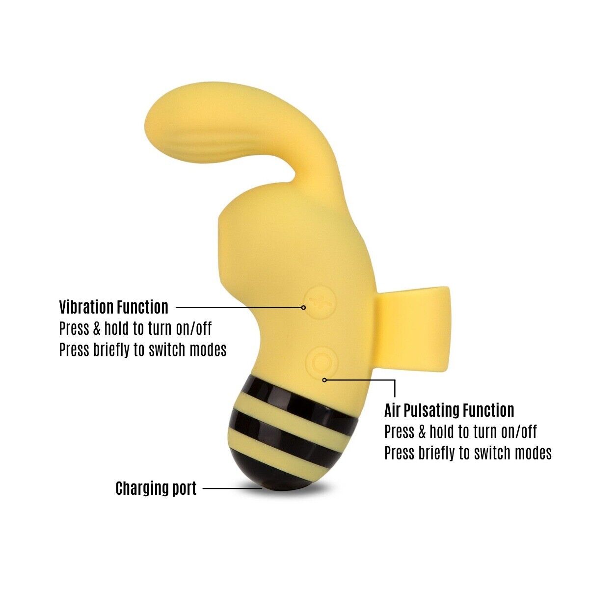 Sucking Honey Bee Clitoral Suction Sucking G-spot Finger Vibrator Massager