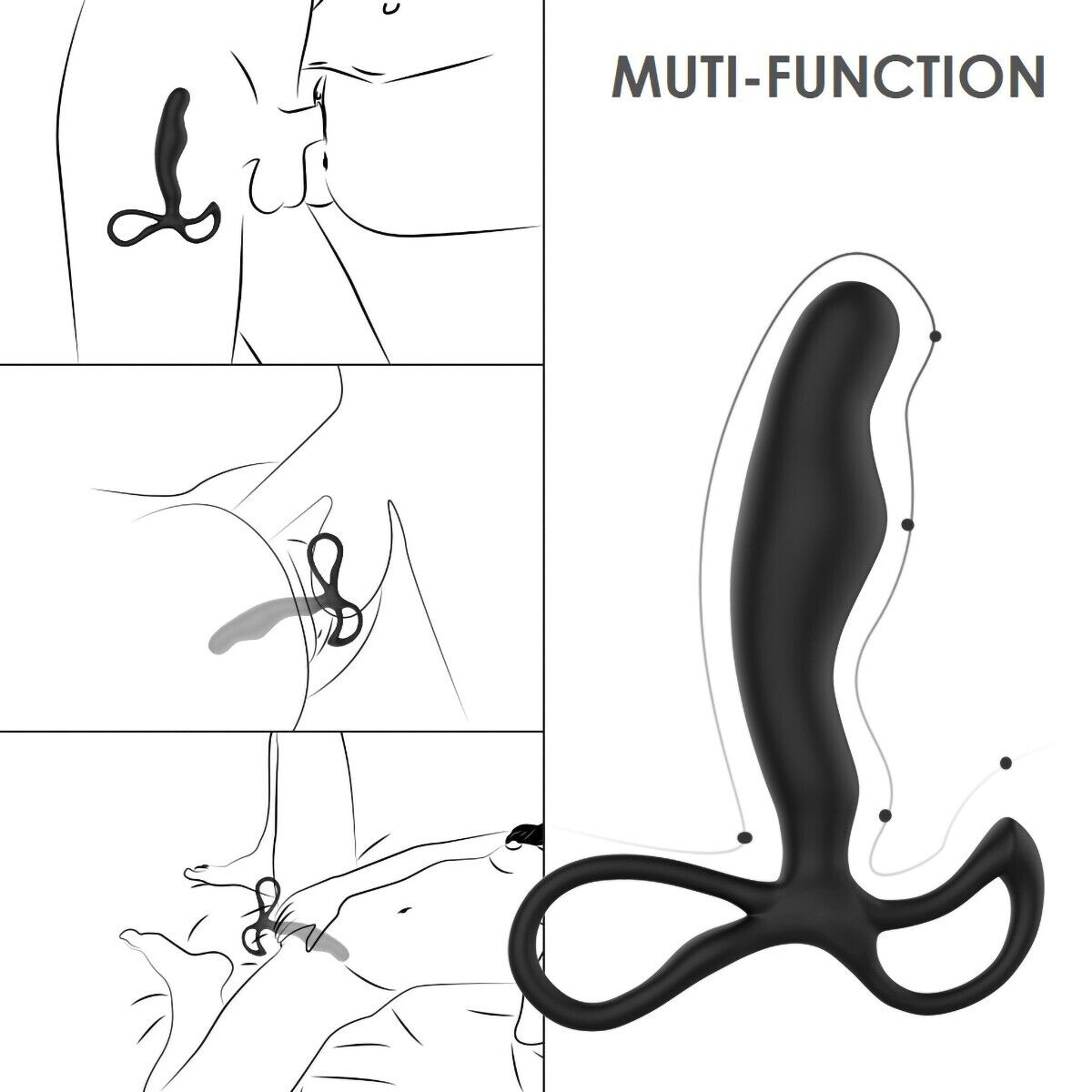 Soft Bendable Silicone Male Prostate Massager P Spot Stimulator Anal Probe Plug