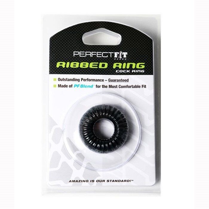 PerfectFit Ribbed Cock Ring Male Penis Erection Enhancer Prolong Delay Sex Toys