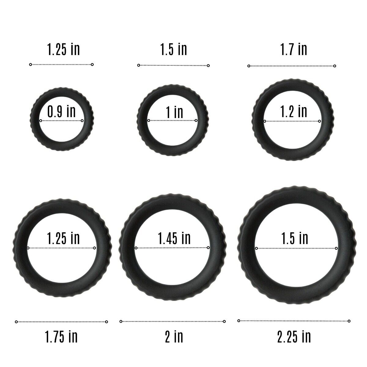 6pk Stretchy Silicone Cock Ring Set Male Penis Enhancer Prolong Delay Sex Toy