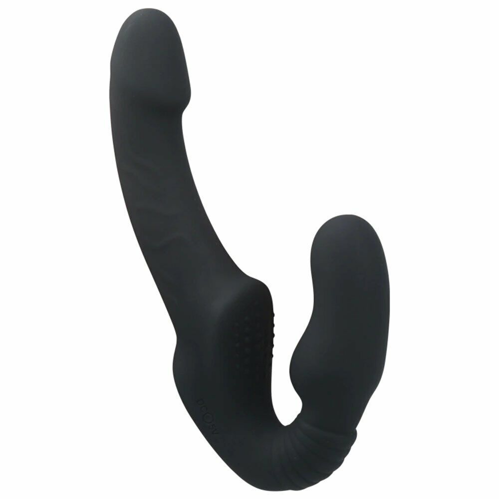 Vibrating Strapless Strap On Dildo Vibrator Double Penetration Ended Dong