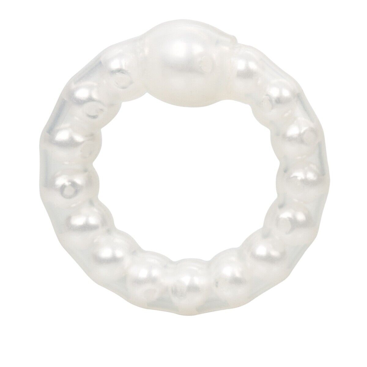 Stretchable Male Penis Erection Enhancer Cock Ring w/ Pearl Stimulation Beads