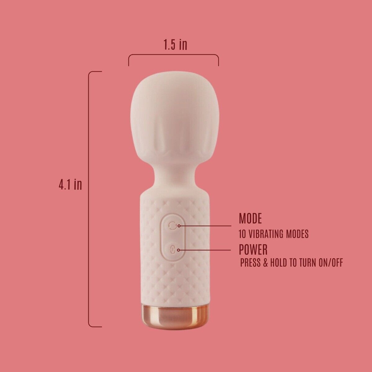 10 Function Mini Silicone Female Body Massager Wand Pocket Travel Vibrator