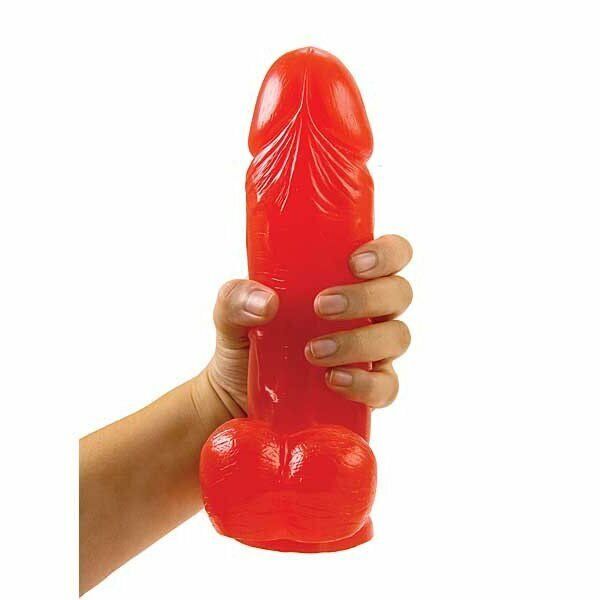 9" Red Big Boy Huge Realistic Dildo Dildoe Dong Cock Balls Handsfree Suction Cup