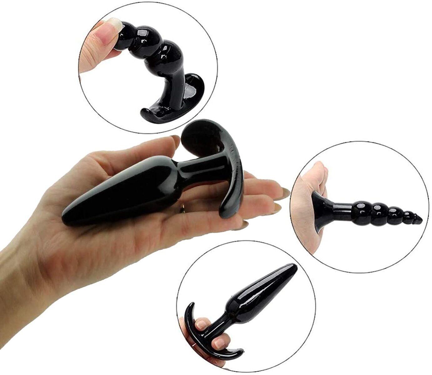 7 Piece Anal Play Kit Anal Trainer Beads Butt Plug Vibrator Sex Toys for Couples