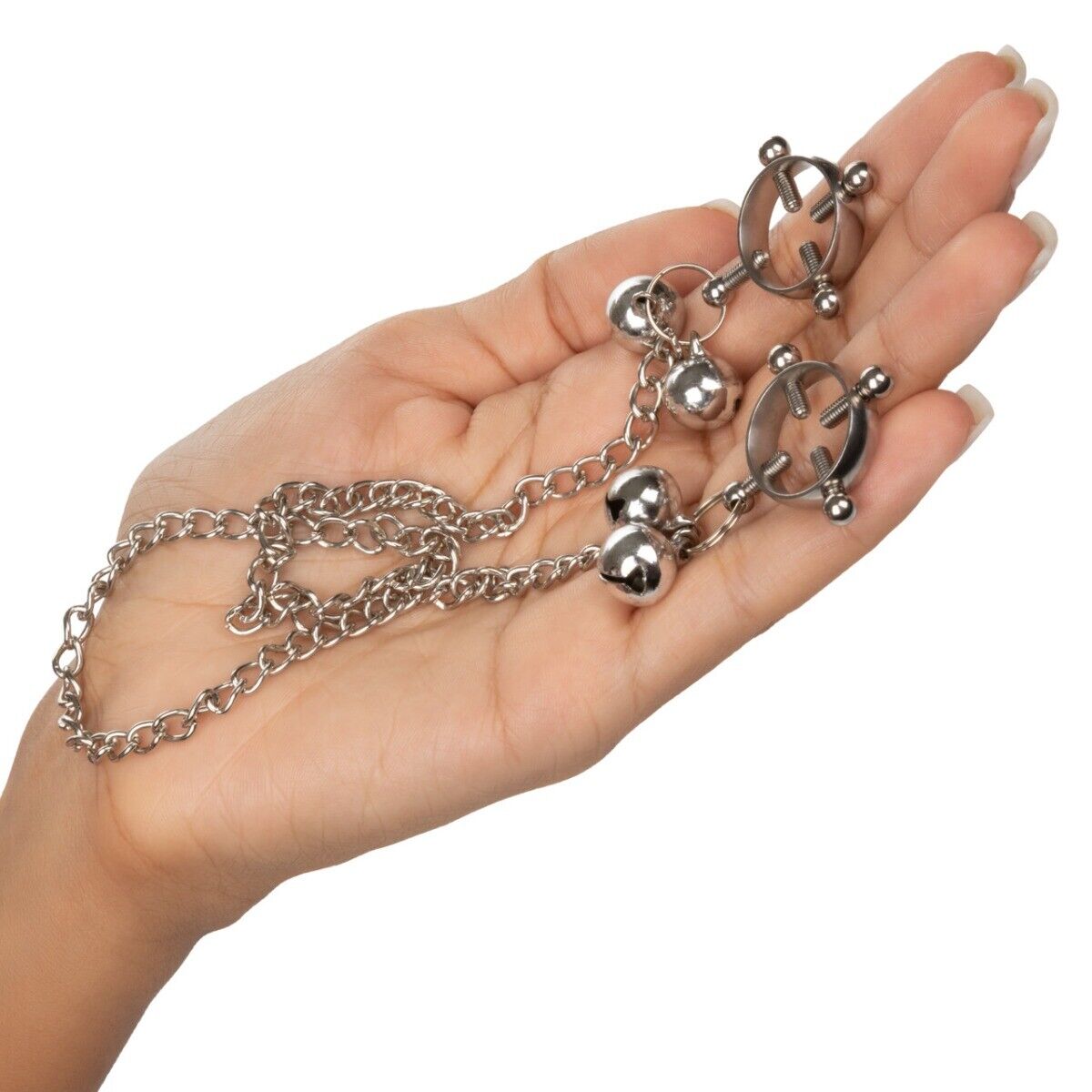 Nipple Grips 4-Point Nipple Press Clamps with Bells SM Bondage Sex Toys