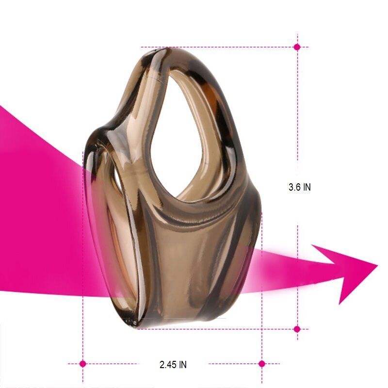 Stretchy Penis Erection Enhancer Cock Ring Cage Sleeve Ball Stretcher Splitter