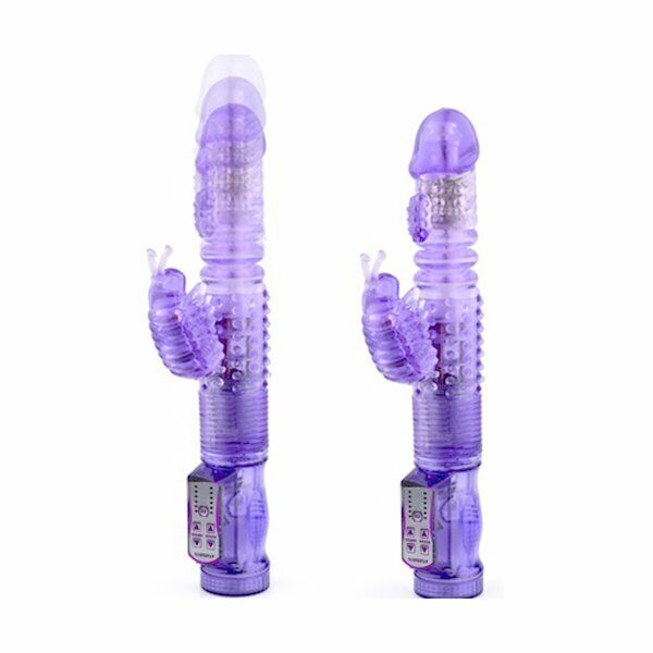 Thrusting Slim Slender Butterfly Clit G-spot Rabbit Vibrator Sex-toys for Women