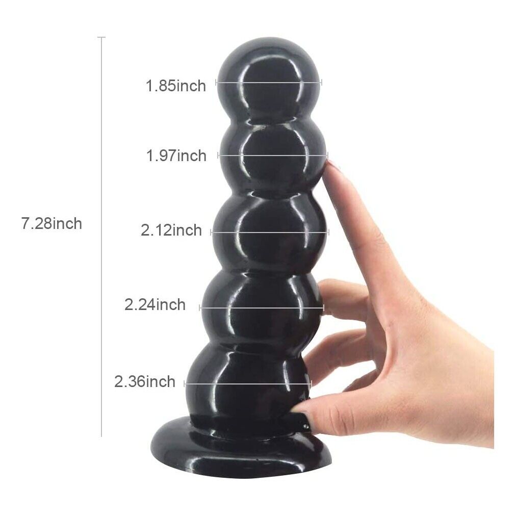 Soft Bendable Squeezable XL Extra Large Anal Butt Plug Beads Dildo Suction Cup