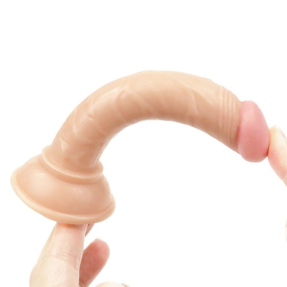 Beginner 5" Slim Realistic G-spot Anal Dildo Dong Sex Toys for Men Women Couples