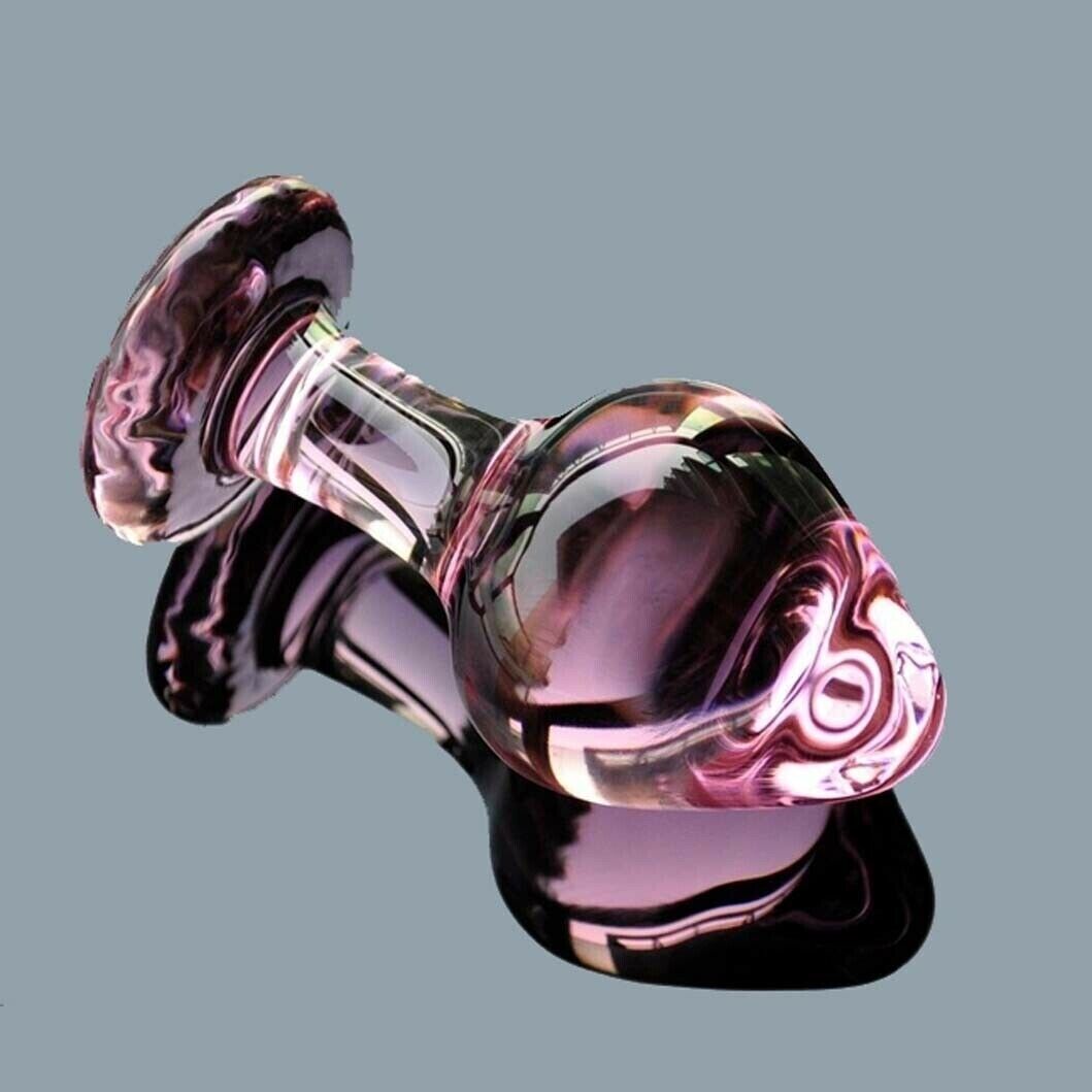 1.6" Width Glass Anal Stretcher Butt Plug Anal Sex Toys for Men Women Couples