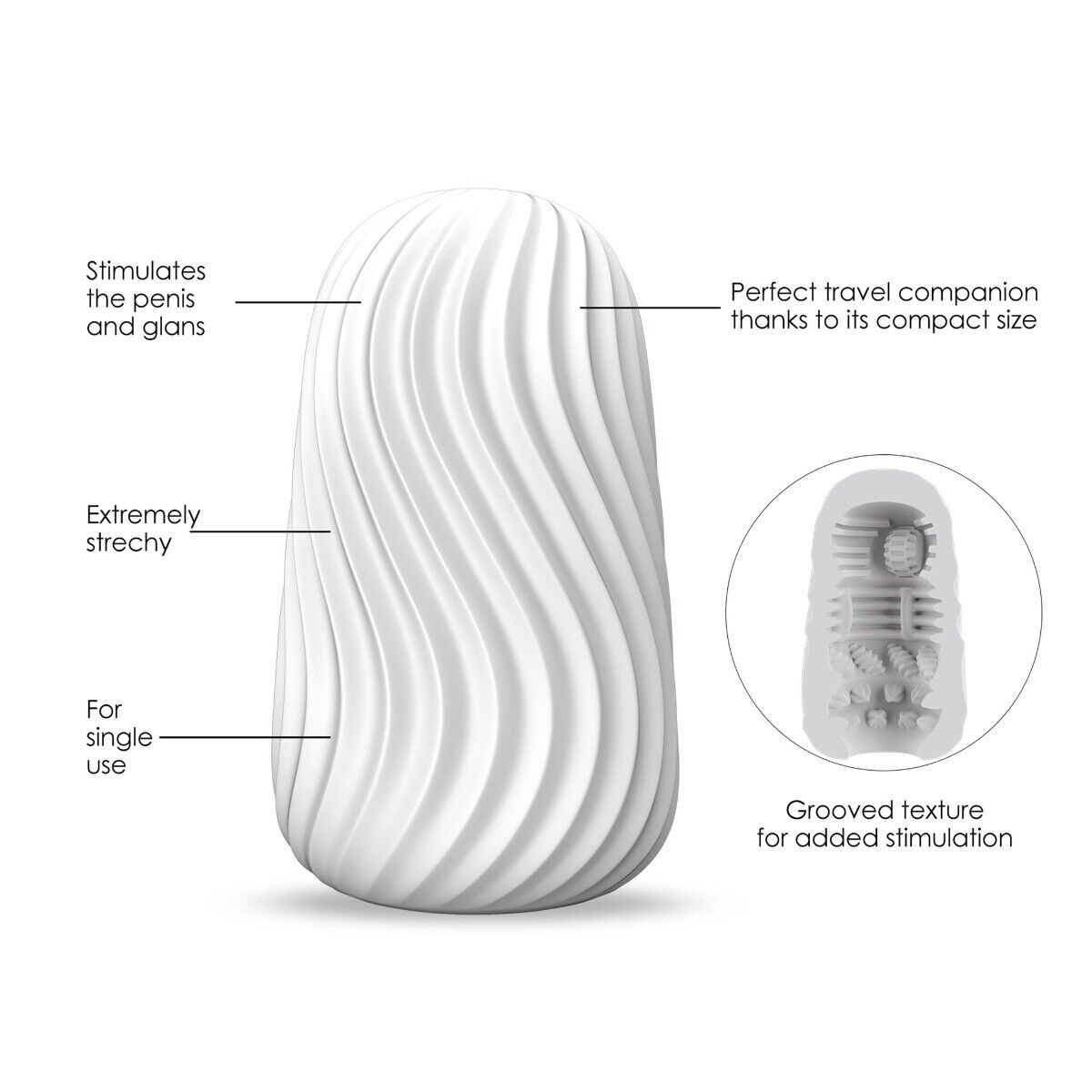 Reversible Male Masturbator Stroker Sleeve Penis Stamina Trainer Sex Toy for Men