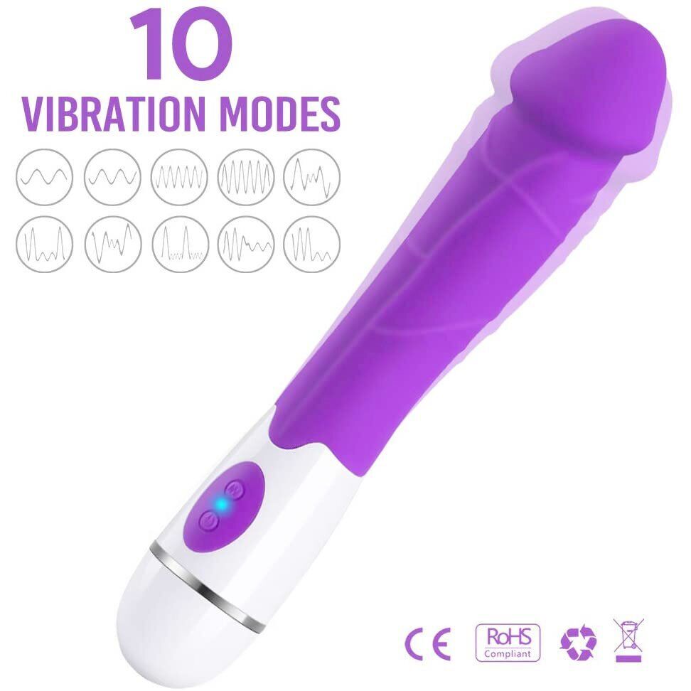 Silicone Flexible Realistic Anal Clit G-spot Vibrator Massager Sex Toy for Women