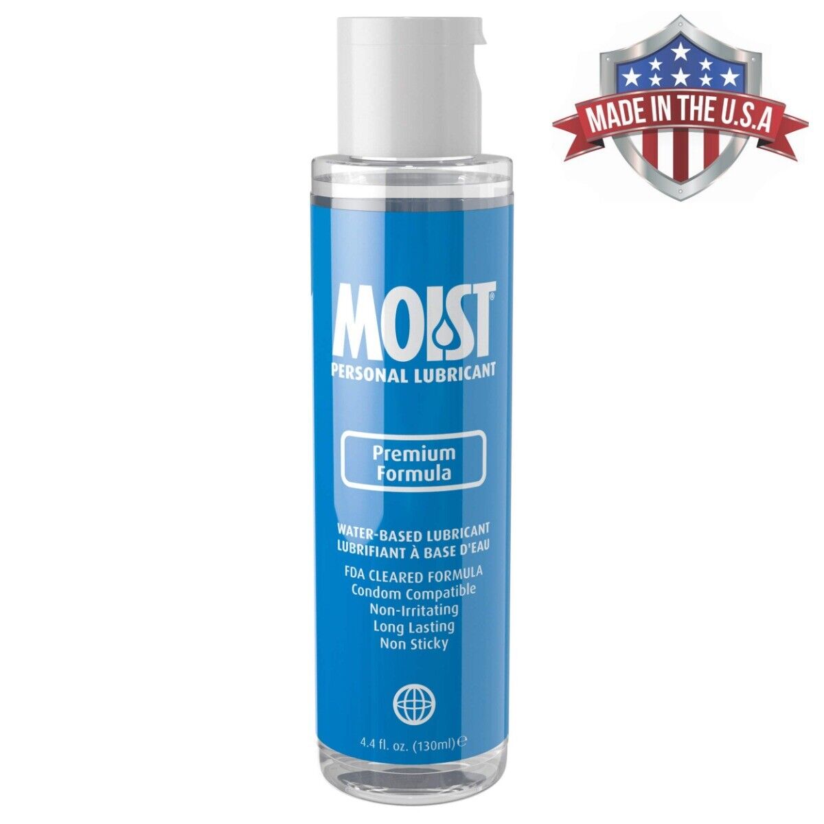 Moist Water based Personal Lubricant Premium Formula Made in USA 4.4 oz