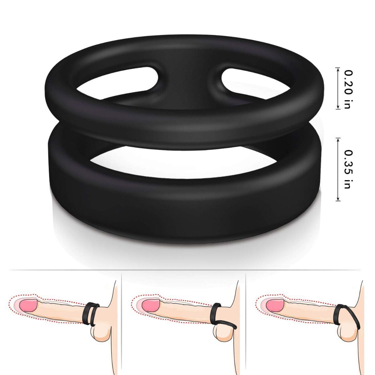 Silicone Male Penis Cock Balls Ring Set Prolong Delay Sex Toys for Men Couples