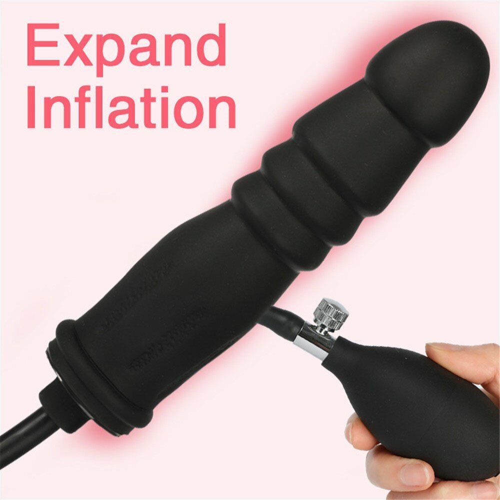 Inflatable Realistic G-spot Anal Dildo Butt Plug Sex Toys for Men Women Couples